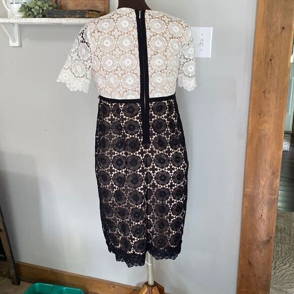 A Pea in the Pod lace maternity dress womens size small black and white lace - Picture 7 of 11
